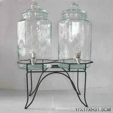 2PCS 5000ml 19gallon Big Glass Jar with Metal Stand